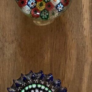 2 glass vintage paperweights (one Murano, one Chinese)